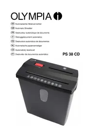 Notice OLYMPIA PS 38 CD Shredder