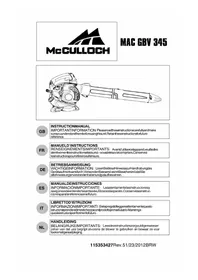 Notice MCCULLOCH MAC GBV 345 Soplador