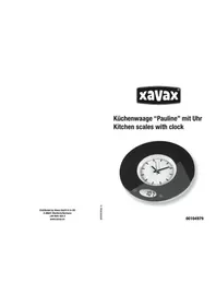 Notice Xavax PAULINE 104979 Balances de cuisine