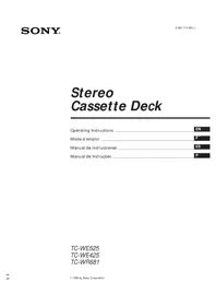 Notice SONY TCWE425 Cassette tape