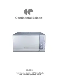 Notice CONTINENTAL EDISON CEMO34CS Microwaves