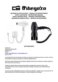 Notice Orbegozo SEH 1800 Secador de pelo