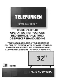 Notice TELEFUNKEN TFL32HDSW19BC Televisie