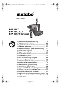 Notice METABO BHA 36 LTX COMPACT Martello