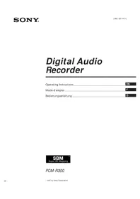 Notice SONY PCMR300 Cassette tape