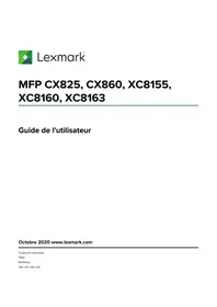 Notice LEXMARK XC8163 Imprimante multifonction