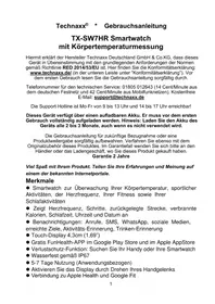 Notice TECHNAXX TXSW7HR Smartwatch