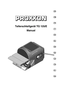 Notice PROXXON TG 125E шлифовальная машина