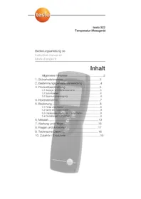 Notice Testo 922 Thermometer