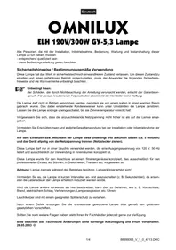 Notice Omnilux ELH 120 Lampe