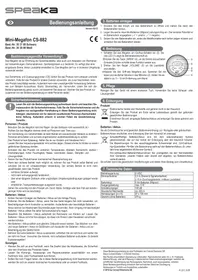 Notice Speaka CS882 Mégaphone