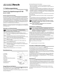 Notice BASETECH BT400 Humidimètre portatif