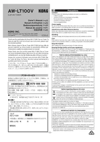 Notice KORG AWLT100V Accordeur électronique