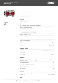 Notice HAGER GE20113020 Prise électrique industrielle