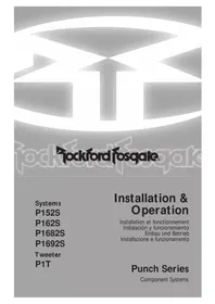 Notice Rockford Fosgate PUNCH P1692S Altoparlante