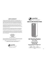 Notice Guardian AC4900 Air purifier