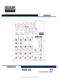 Notice DAP-Audio GIG62 Table de mixage