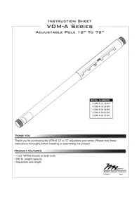 Notice Middle Atlantic VDMA2436BK Accessoire pour support ou fixation