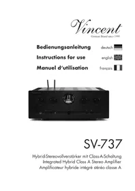 Notice VINCENT SV737 Recepteur