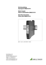 Notice Camille Bauer SINEAX B811 Alimentation électrique industrielle