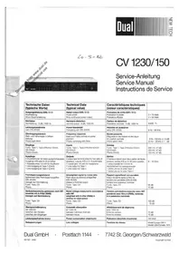 Notice DUAL CV 1230 Amplificateur audio