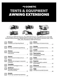 Notice DOMETIC PRO AIR CONSERVATORY Tenda
