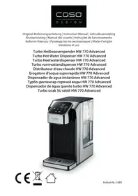 Notice CASO HW 770 ADVANCED Distribuidor de água
