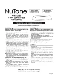 Notice NuTone AR130SS Basket