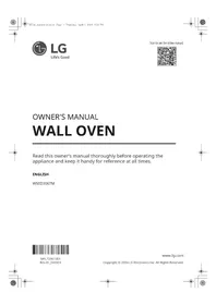 Notice LG WSED3067M Built-in oven