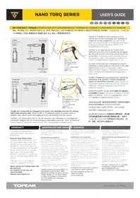 Notice Topeak NANO TORQBAR 5NM Clé dynamométrique