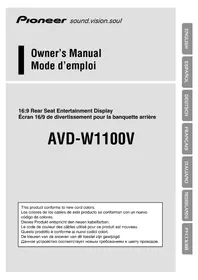 Notice PIONEER AVDW1100V Écran de divertissement pour voiture