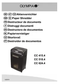 Notice OLYMPIA CC 624.4 Shredder