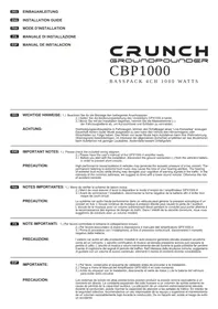 Notice Crunch CBP1000 Recepteur