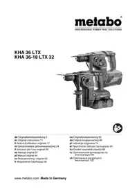 Notice METABO KHA 3618 LTX 32 дриль