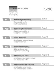 Notice Humantechnik PL200 Système hifi