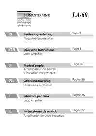 Notice Humantechnik LA60 Système hifi