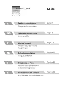Notice Humantechnik LA215 Système hifi