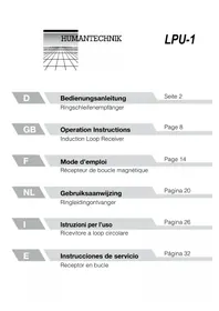 Notice Humantechnik LPU1 Système hifi