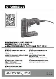 Notice PARKSIDE PHET 15 B1 Agrafeuse électrique