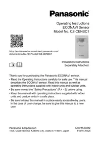 Notice PANASONIC CZCENSC1 кондиционер