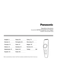 Notice PANASONIC ERGC70 Elektrisk gräsklippare