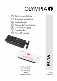 Notice OLYMPIA PS 16 Shredder