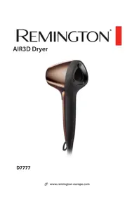 Notice REMINGTON AIR3D DRYER D7777 σεσουάρ μαλλιών