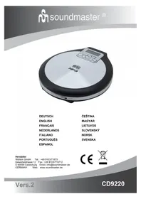 Notice Soundmaster CD9220 Cd-spelare/inspelare