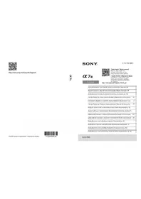 Notice SONY ILCE7M3 α7III фотоапарат