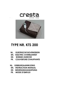 Notice Cresta KTS200 Couverture/coussin chauffant