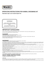 Notice WAHL UCLIP Animaux domestiques