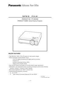 PANASONIC PTAE500E - Projecteur