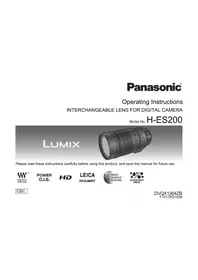 Notice PANASONIC HES200 Kamera