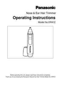 Notice PANASONIC ER412 Sakal düzeltici